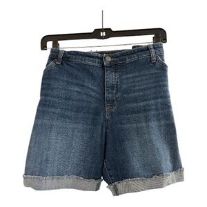 Kut from the Kloth Boyfriend Denim Shorts 22W Blue Cuffed Stretch Jean